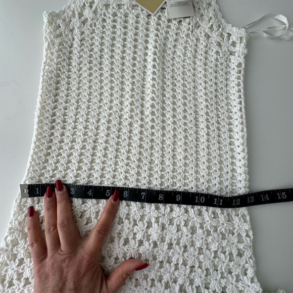 Michael Kors White Crochet Dress Size XXS NWT Removable Liner - Picture 9 of 10